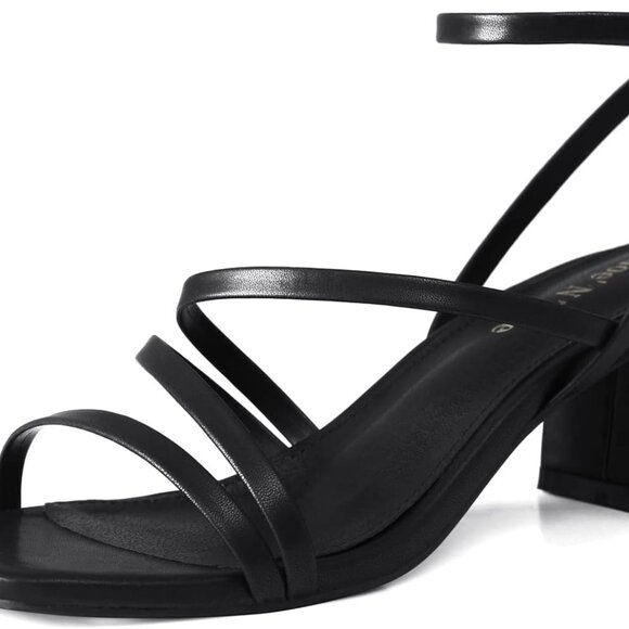 Women Strappy Block Heel Sandals Open Toe Ankle Strap Dress Shoes - Picture 1 of 5